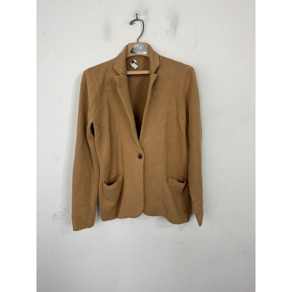 J.Crew Womens Camel Tan Cotton Sweater Blazer BF227 Size M